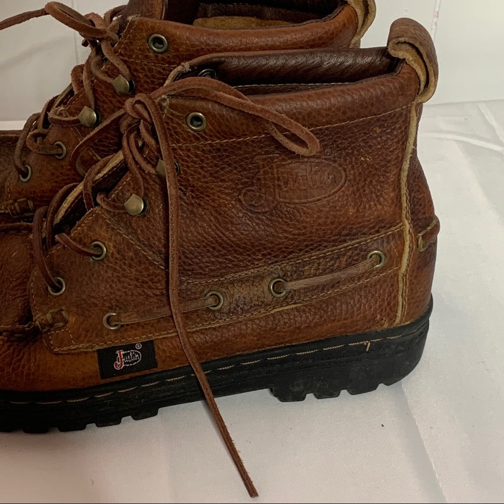 JUSTIN “Chip” Rustic Cowhide Chukka Lace Up Boots - Picture 4 of 8